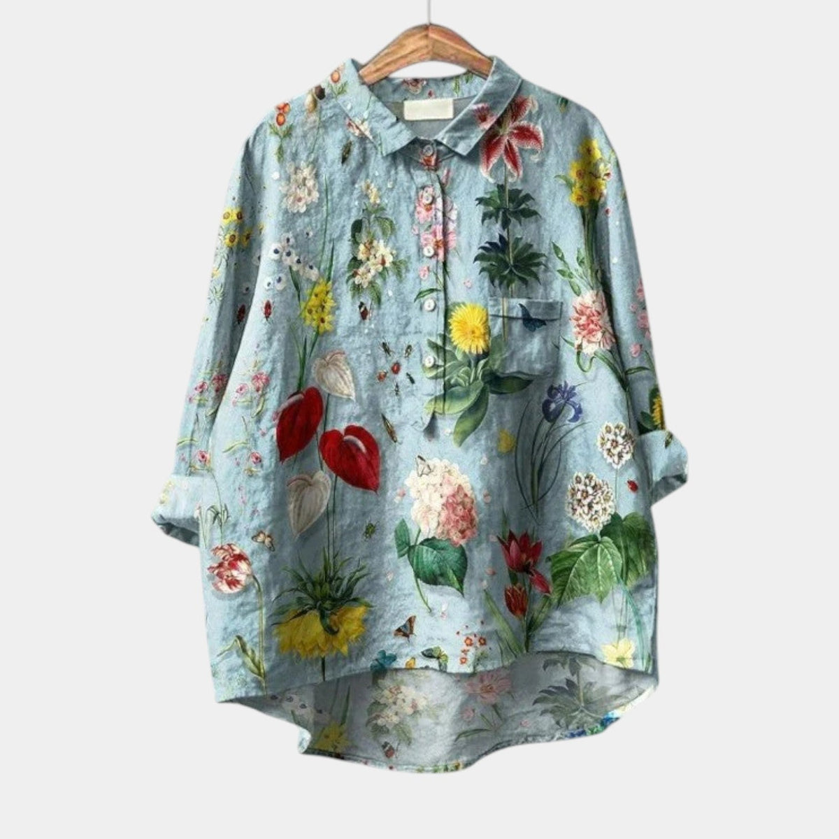 Melinda | Strawberry Botanical Blouse