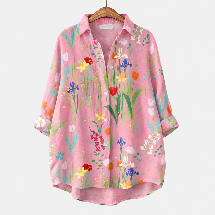 Clara | Pink Wildflower Blouse