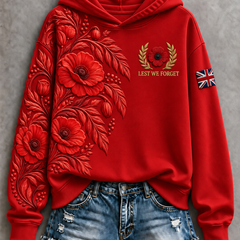 Women's Remembrance Day Regular Sweatshirt in Poppy Red