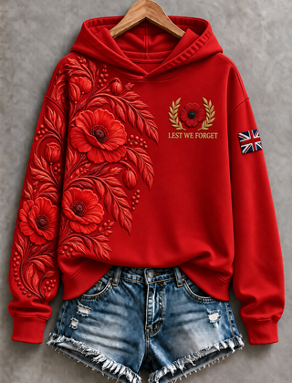 Women's Remembrance Day Regular Sweatshirt in Poppy Red