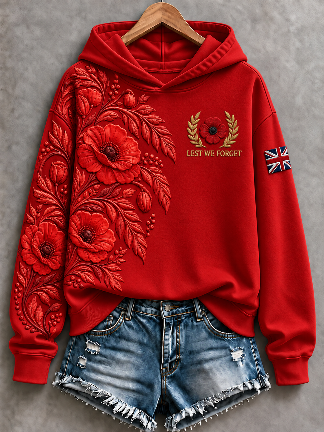 Women's Remembrance Day Regular Sweatshirt in Poppy Red