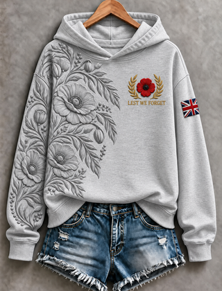 Women's Remembrance Day Regular Sweatshirt in Light Grey