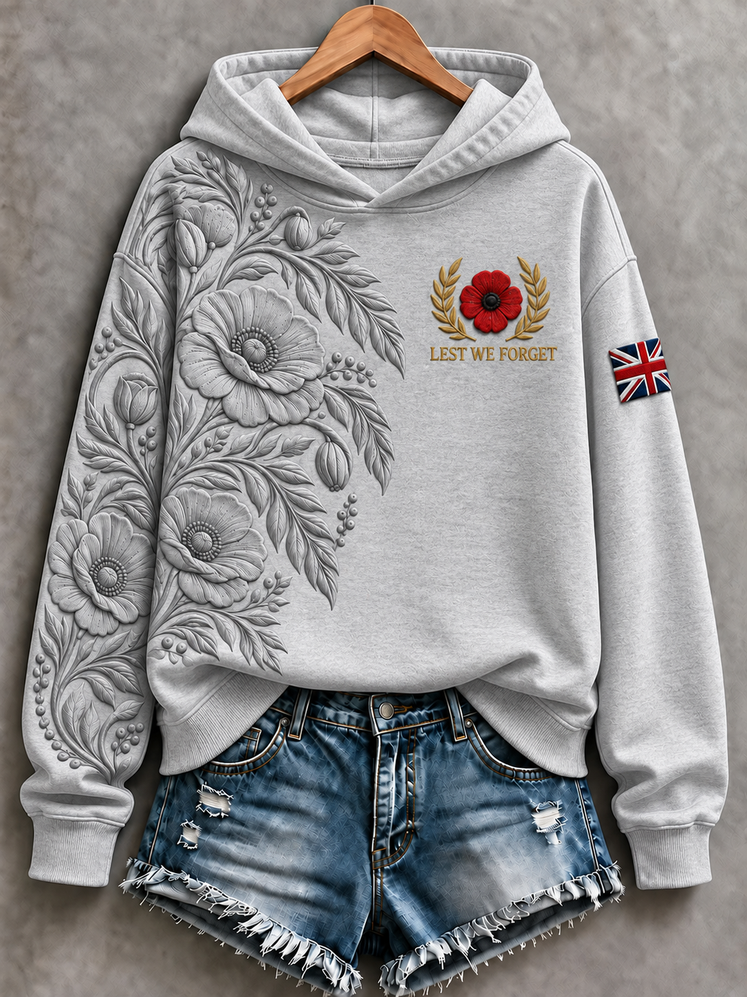 Women's Remembrance Day Regular Sweatshirt in Light Grey