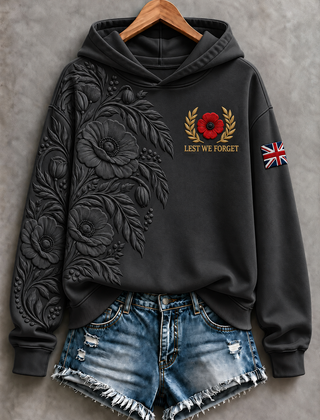 Women's Remembrance Day Regular Sweatshirt in Black
