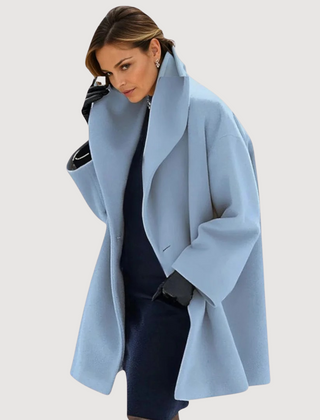 Morgana relaxed soft collar winter coat in Blue