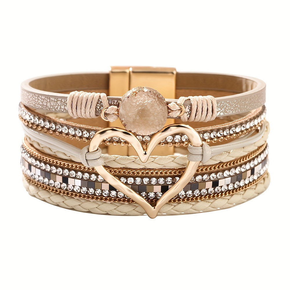 Ophelia | Layered Heart Cuff Bracelet
