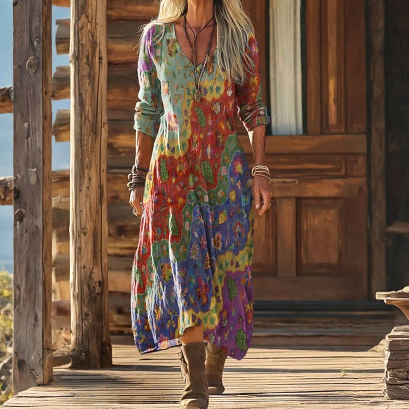 Sandra | Flowing Bohemian Maxi Dress