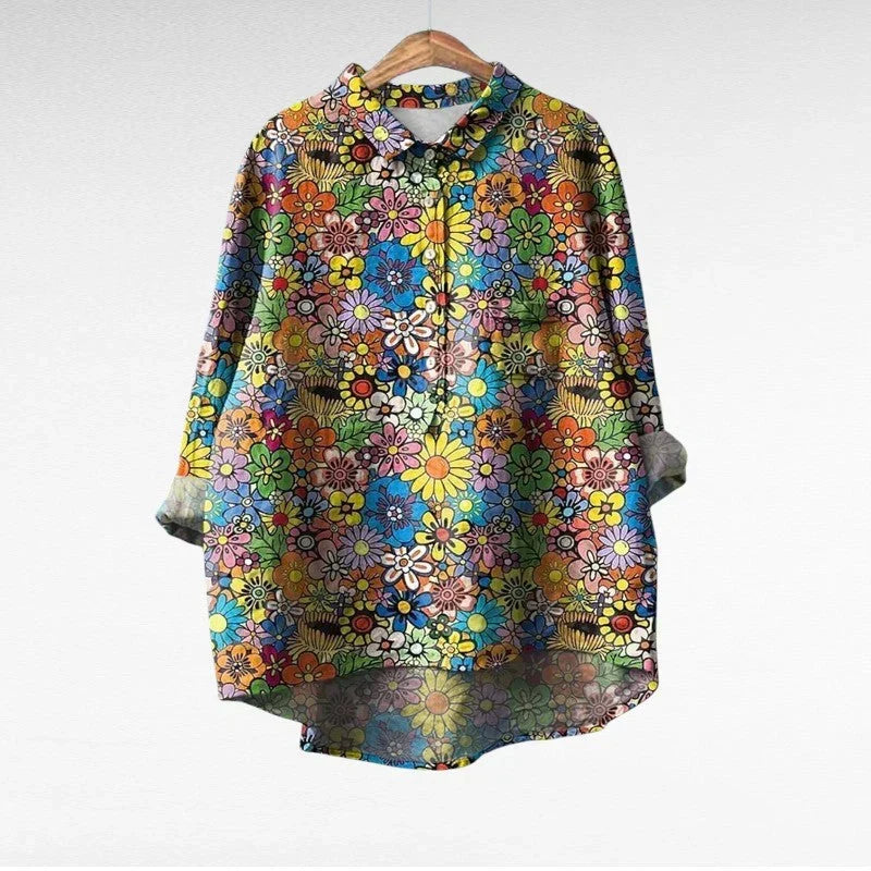 Aurelia | Retro Daisy Print Blouse
