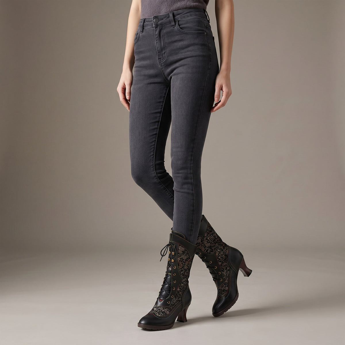 Patricia | Refined Lace-Up Heeled Boots