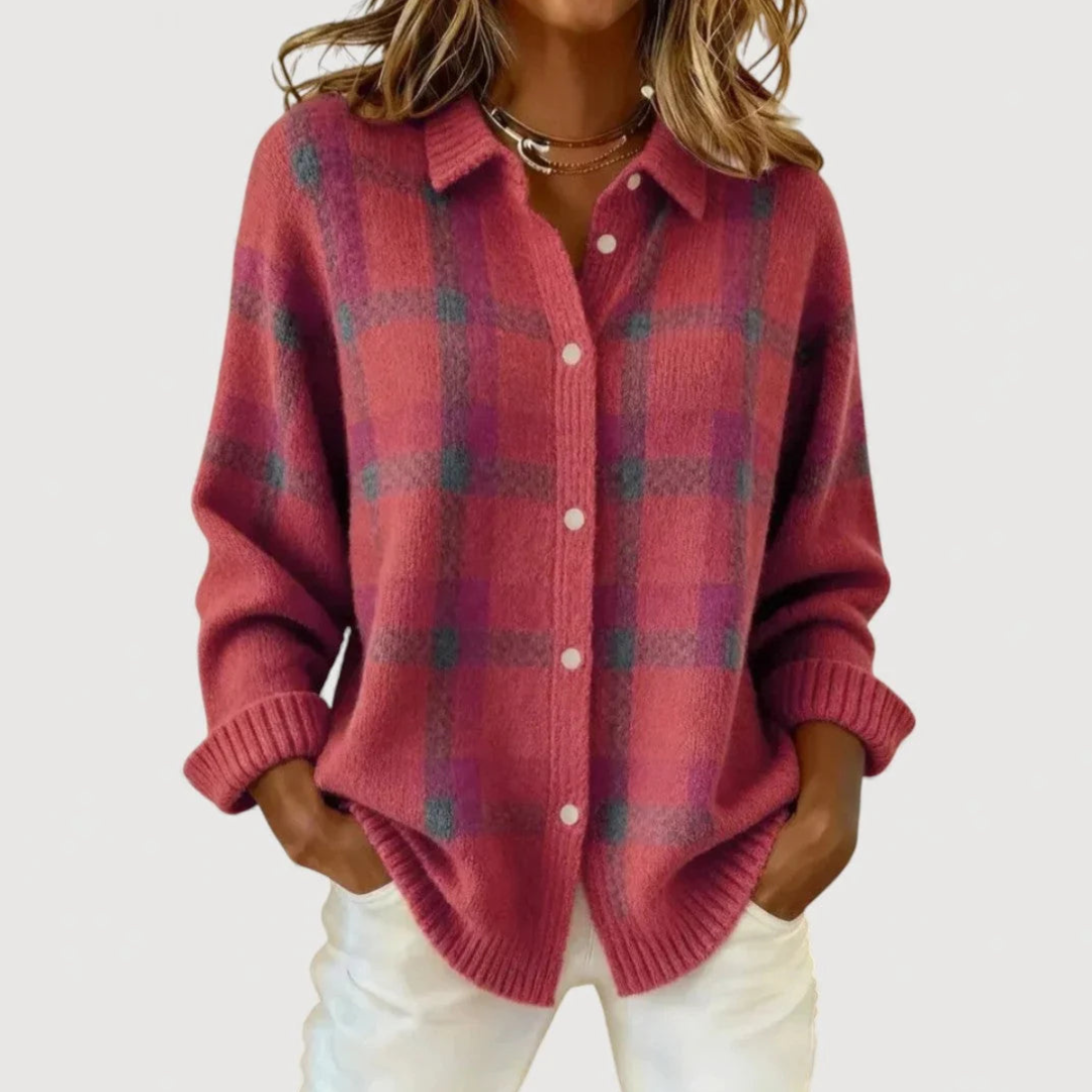 Lily | Checked Knit Cardigan