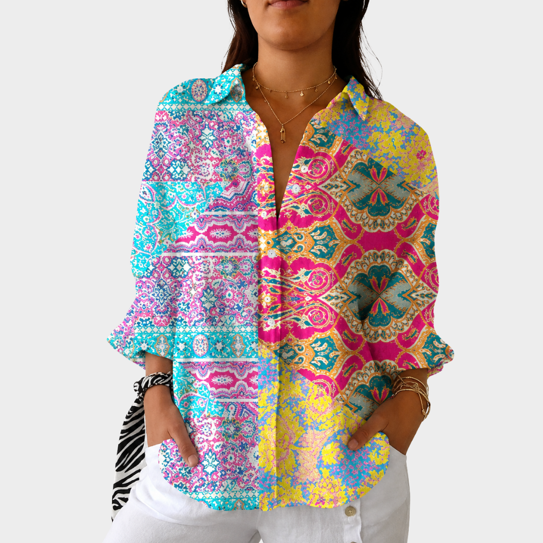 AVA | LIGHTWEIGHT AND COLORFUL PRINTED BLOUSE