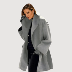 Morgana relaxed soft collar winter coat in Grey