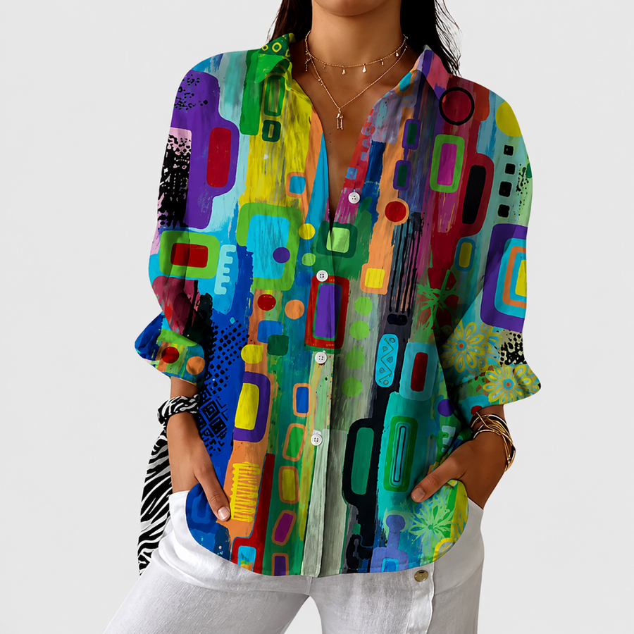 KINSLEY | LIGHTWEIGHT AND COLORFUL PRINTED BLOUSE