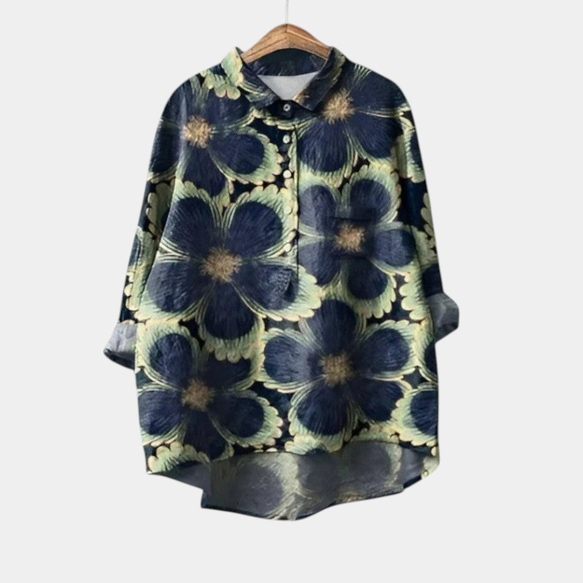 Daliyah | Navy Graphic Floral Blouse