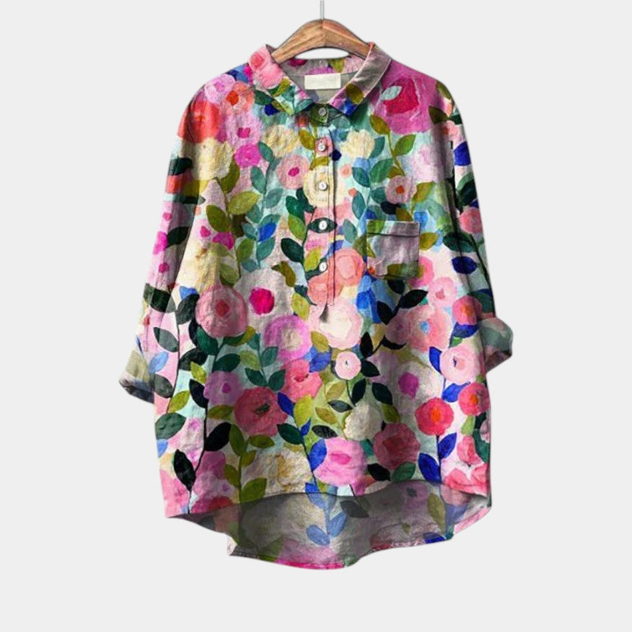 Claire | Painterly Floral Blouse