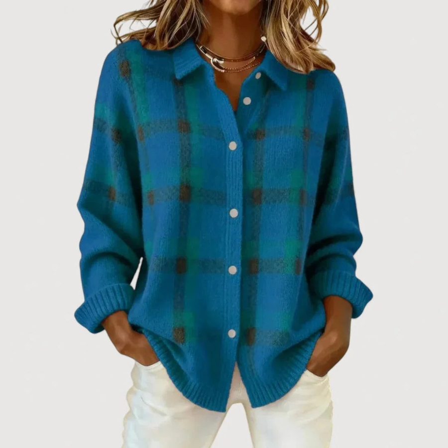 Clara | Checked Knit Cardigan