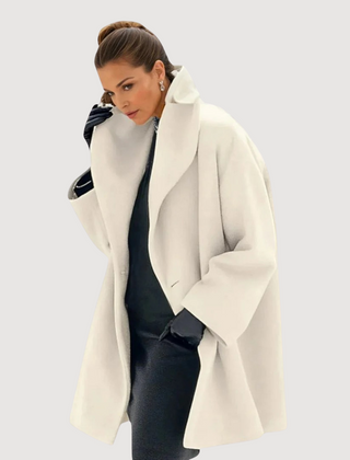 Morgana relaxed soft collar winter coat in White