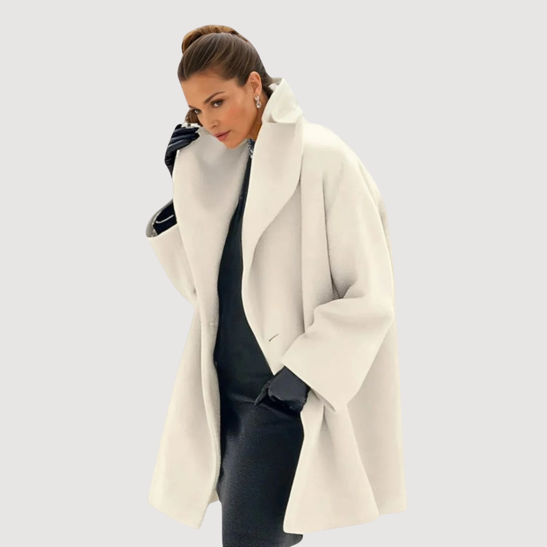 Morgana relaxed soft collar winter coat in White