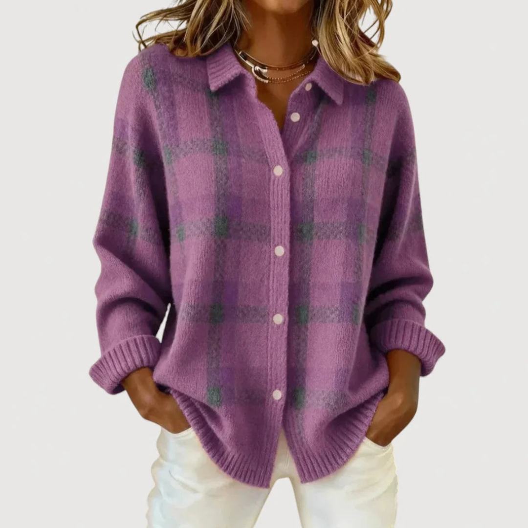 Sophie | Checked Knit Cardigan
