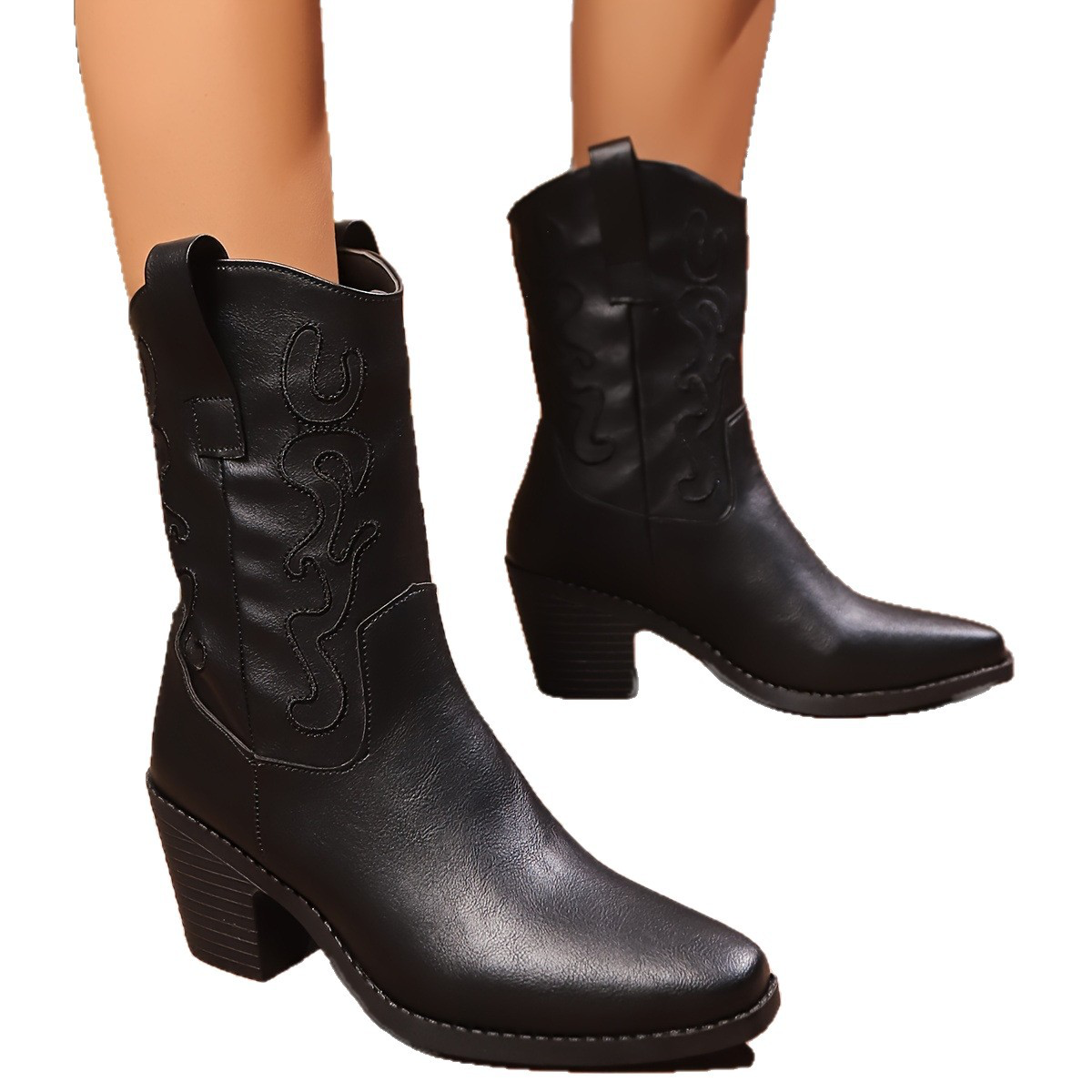 Roberta | Western Block-Heel Boots