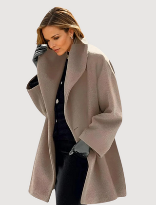 Morgana relaxed soft collar winter coat in Brown
