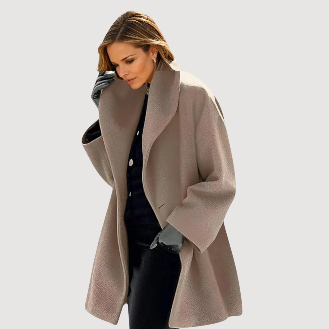 Morgana relaxed soft collar winter coat in Brown