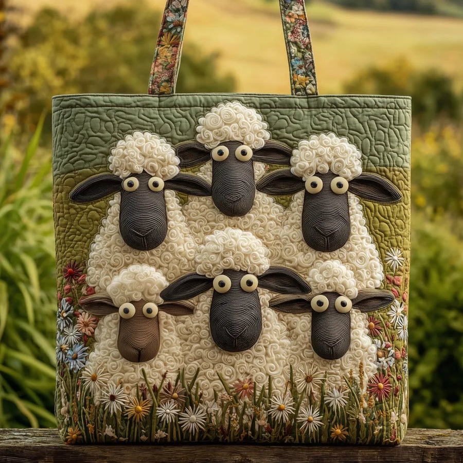 Tote Padded Bag - Five Sheep