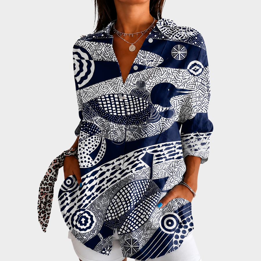 CHLOE | COASTAL MOSAIC PRINT BLOUSE