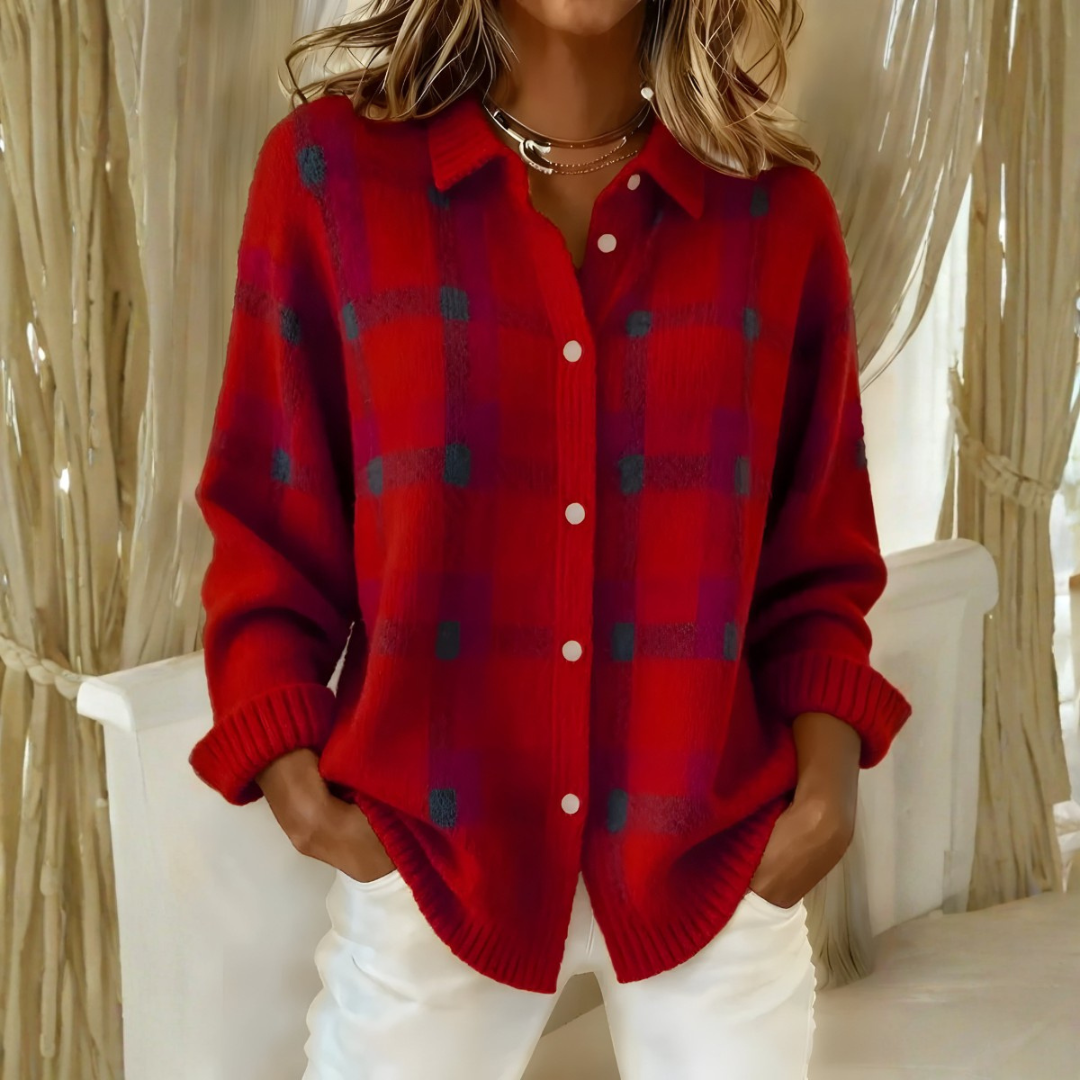 Emily | Checked Knit Cardigan