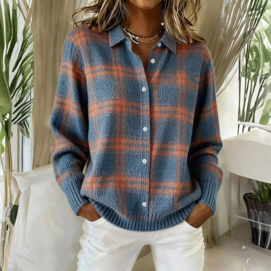 Grace | Checked Knit Cardigan
