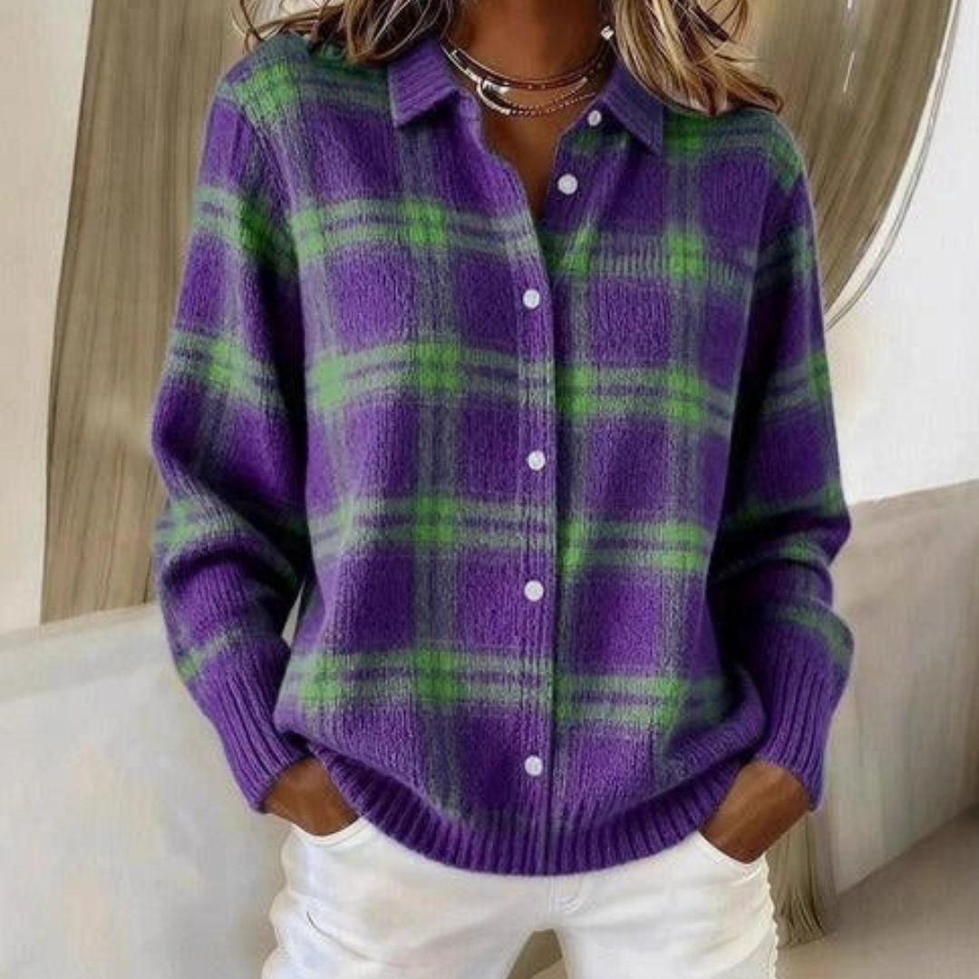 Florence | Checked Knit Cardigan