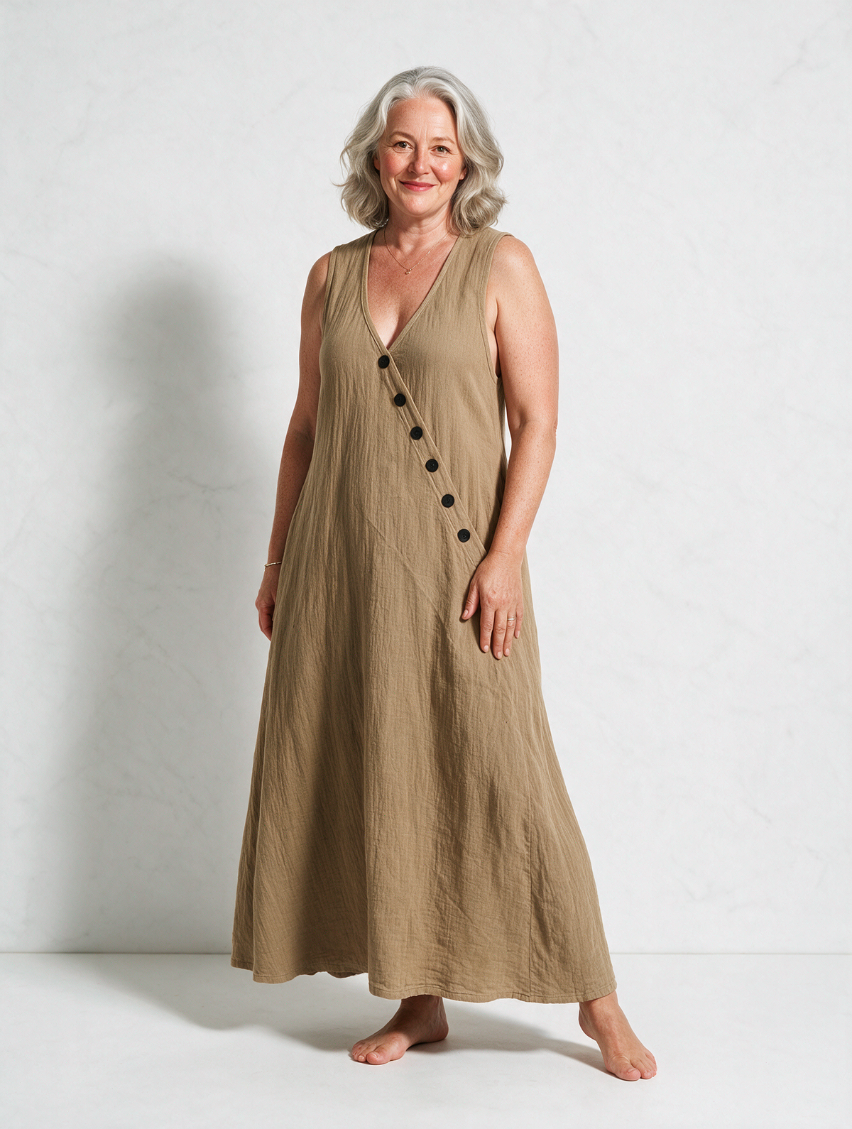 Minimalist And Cozy Button-up Dress