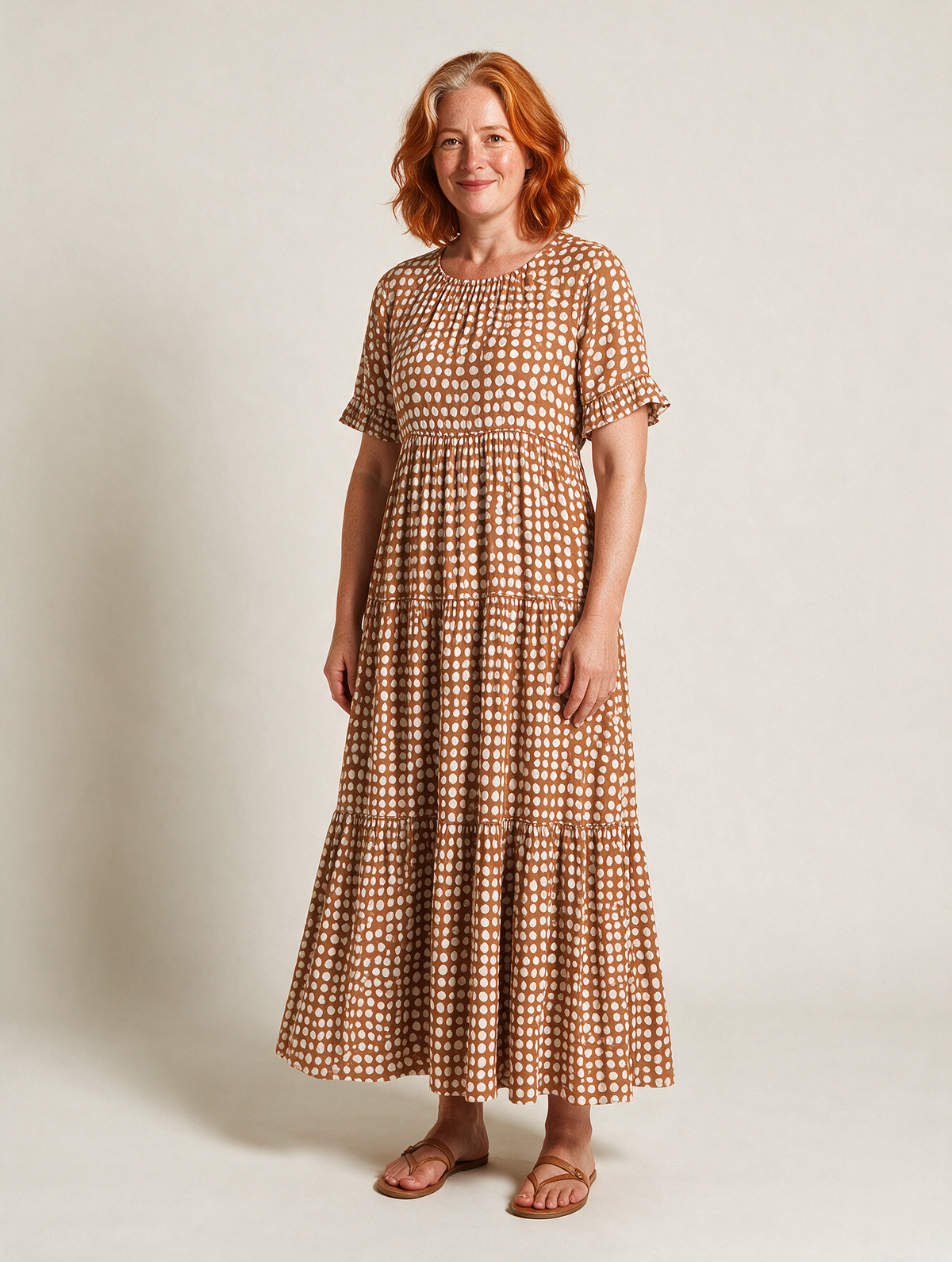 Short-Sleeve Midi Dress