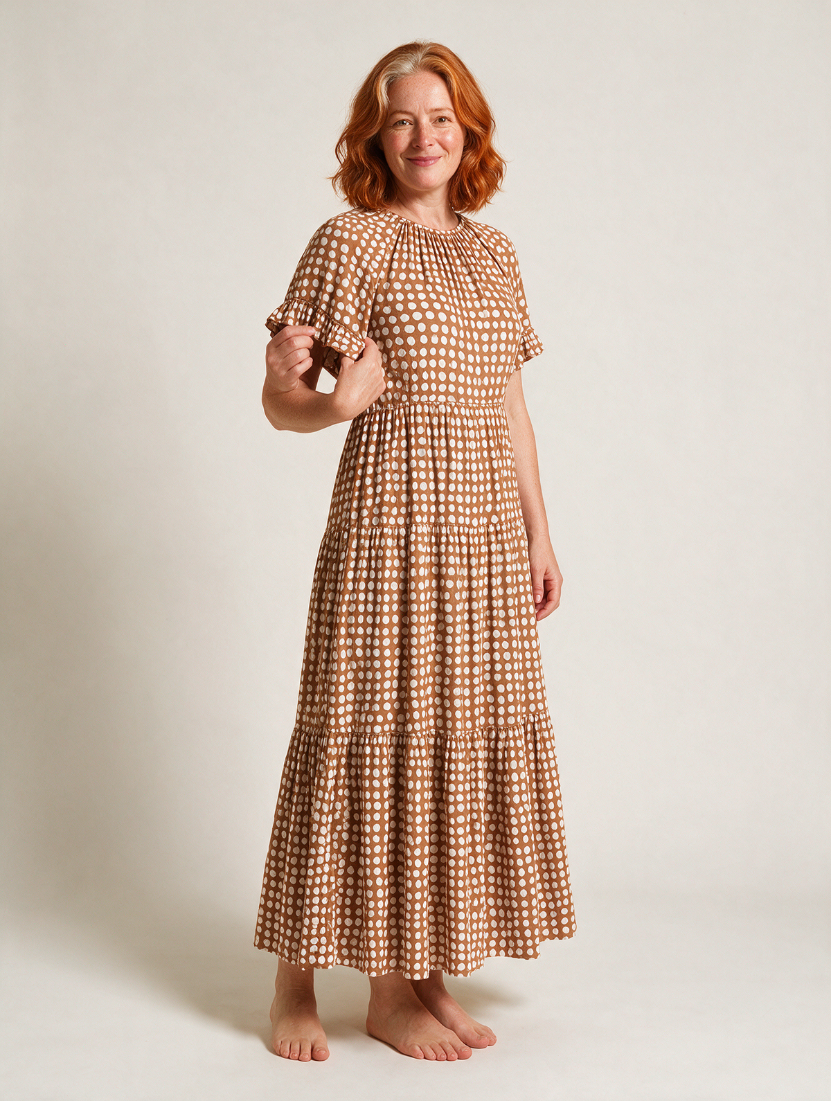 Short-Sleeve Midi Dress