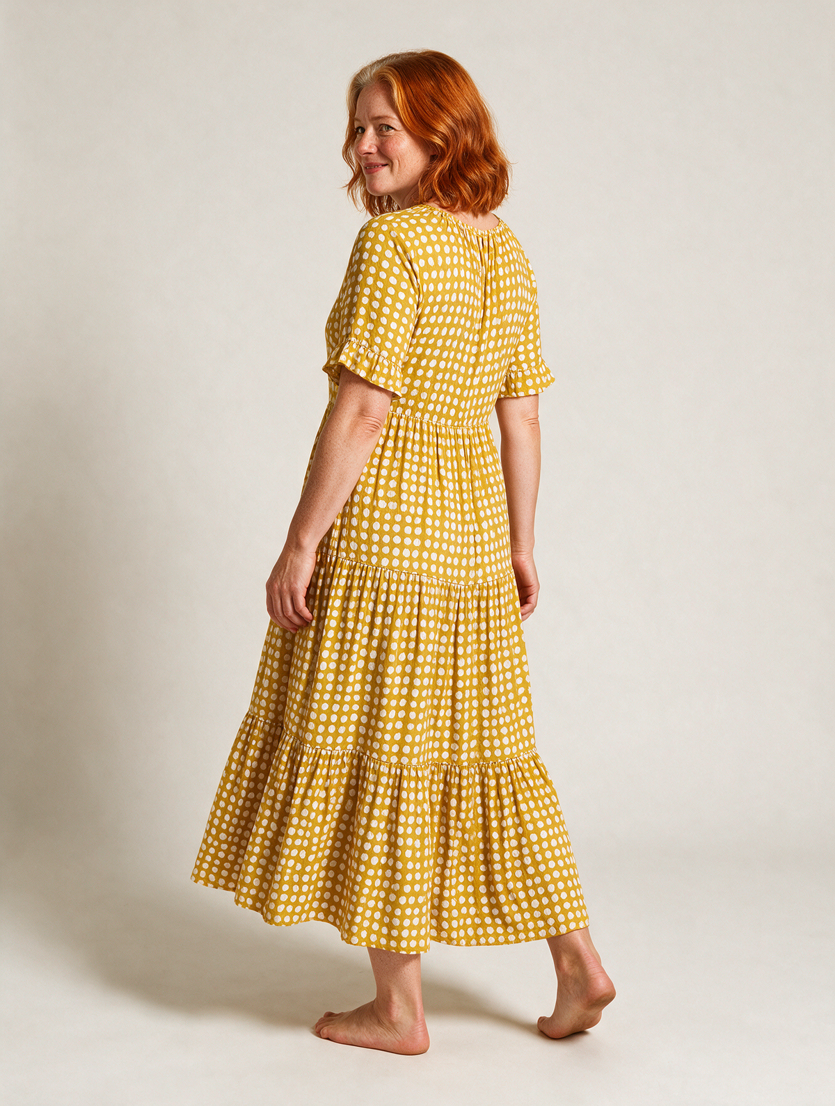 Short-Sleeve Midi Dress