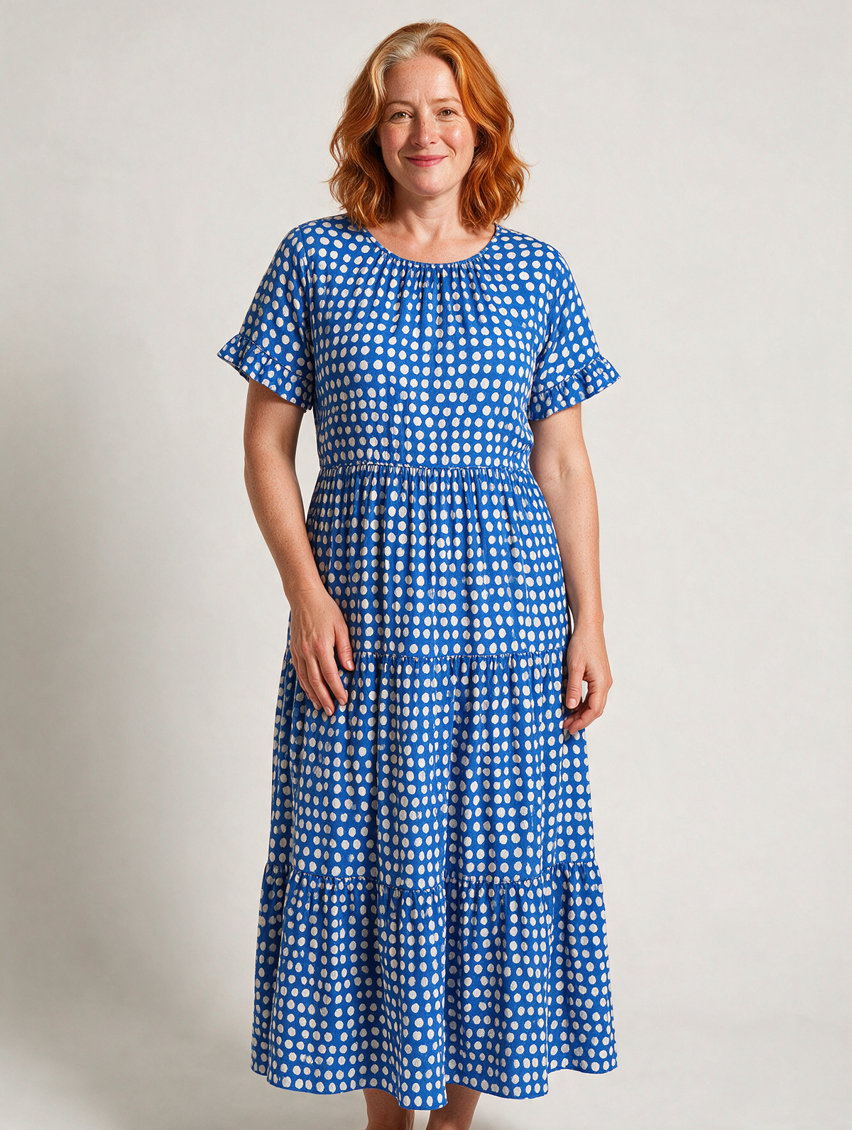 Short-Sleeve Midi Dress