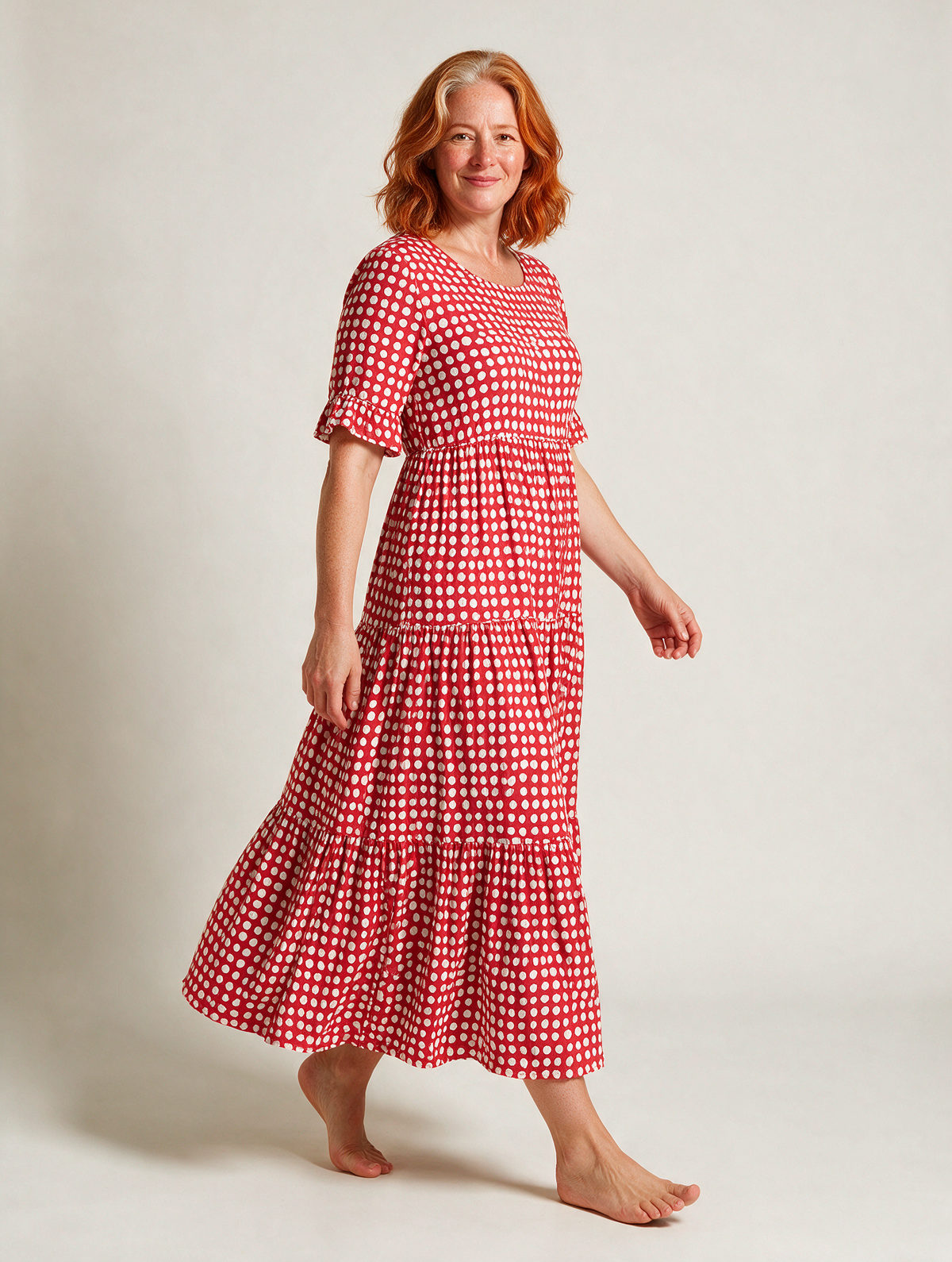 Short-Sleeve Midi Dress