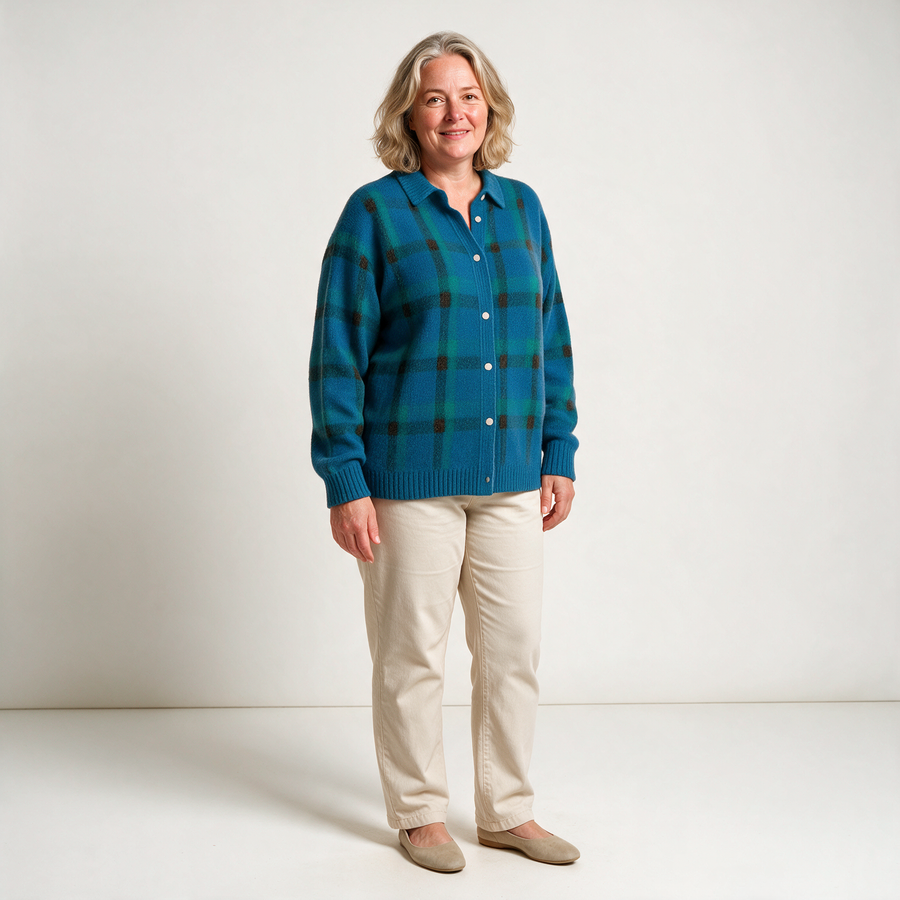 Camilla | Brushed Plaid Cardigan