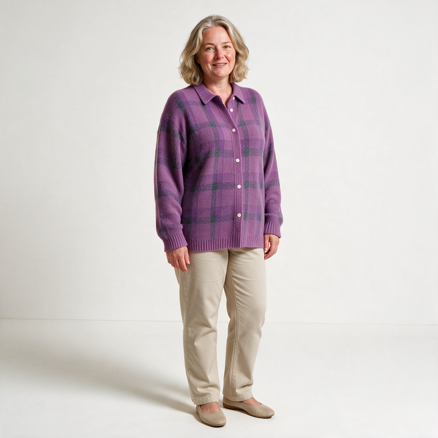 Joanna | Relaxed Checked Cardigan