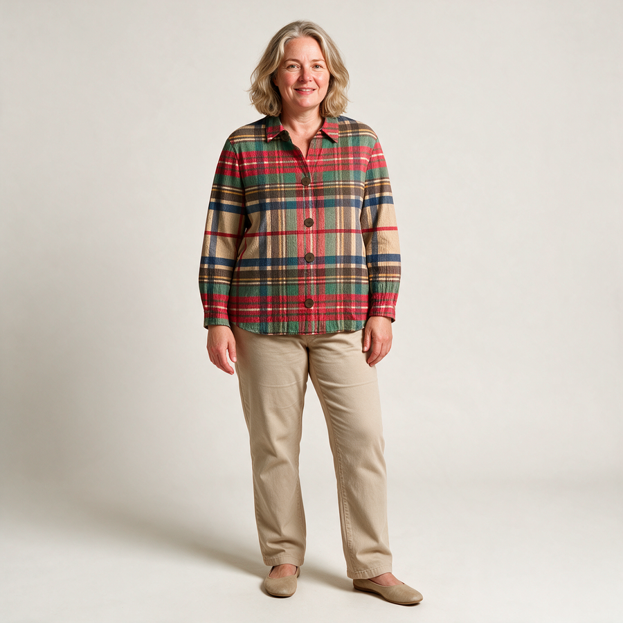 Rosina | Checked Button Front Shirt