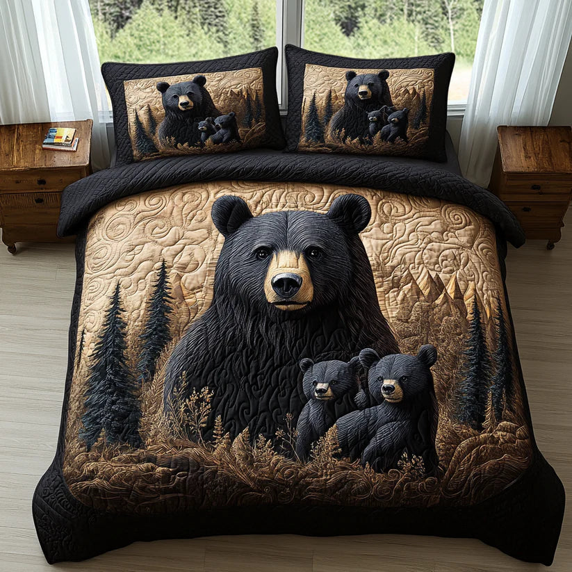 Wildlife Lodge 3-Piece Quilted Bedding Set