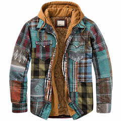 Octavia Teal Patchwork flannel jacket