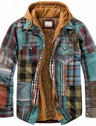 Octavia Teal Patchwork flannel jacket
