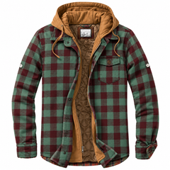 Octavia Green Burgundy Check flannel jacket