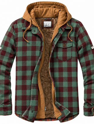 Octavia Green Burgundy Check flannel jacket