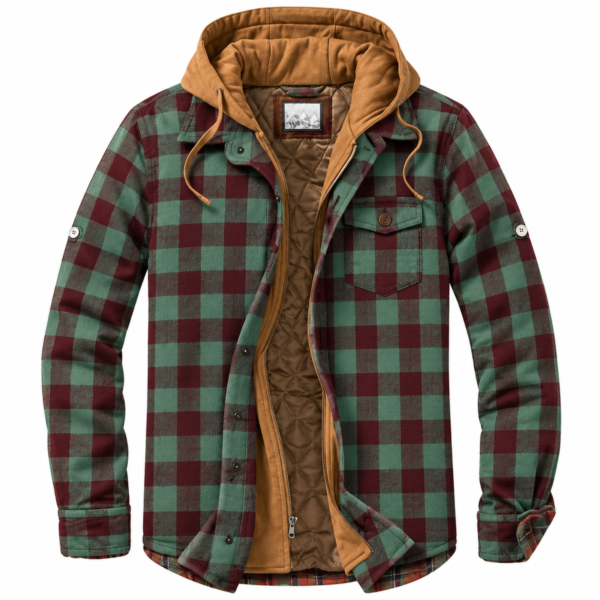 Octavia Green Burgundy Check flannel jacket