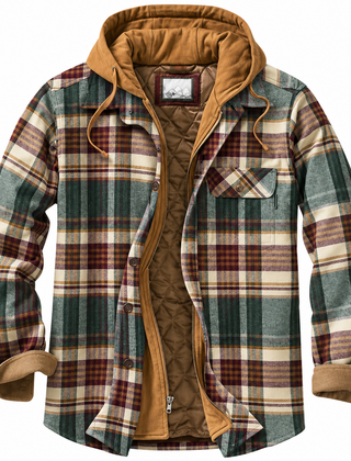 Octavia Forest Cream Check flannel jacket