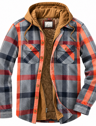 Octavia Grey Orange Plaid flannel jacket