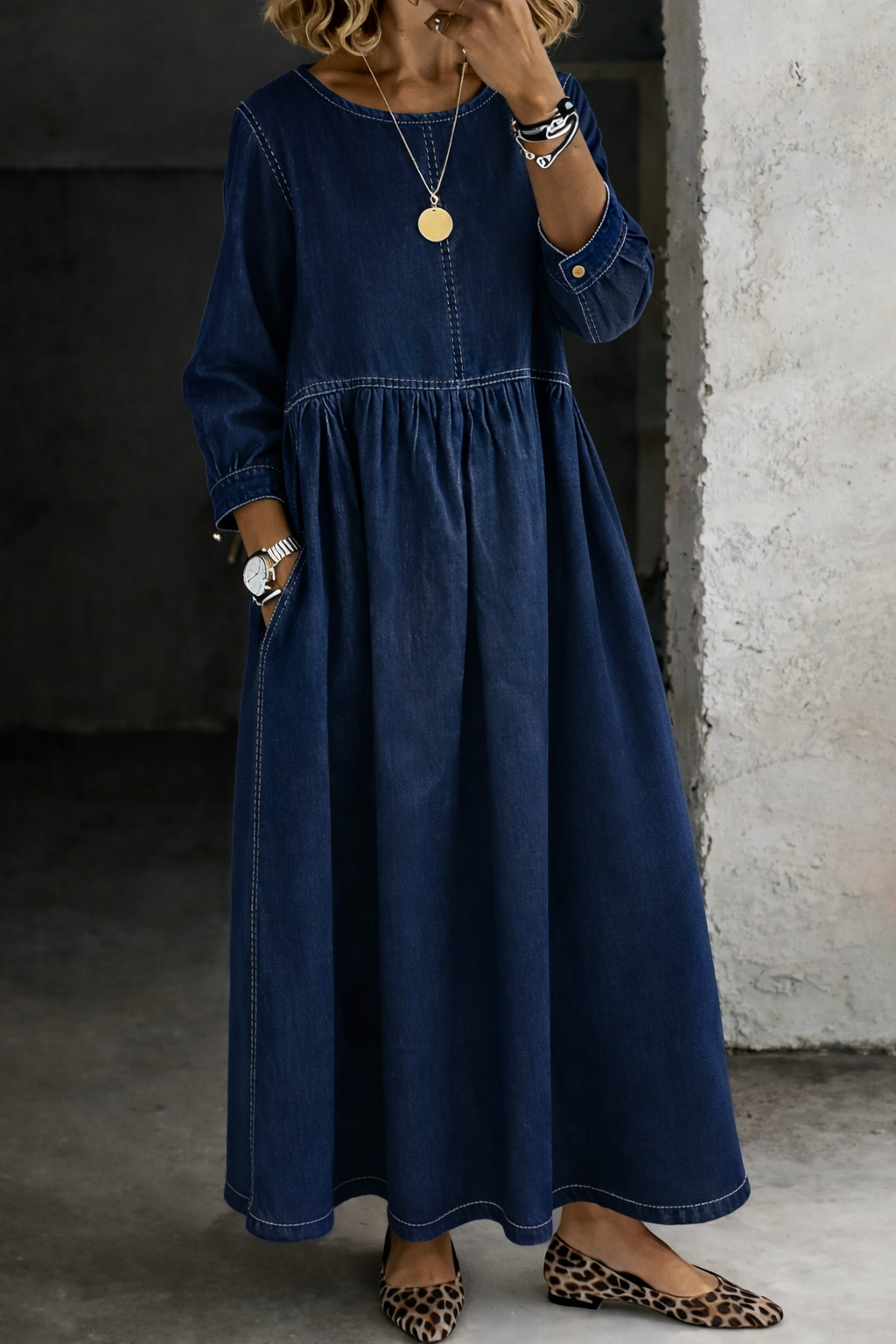Zephyrelle | Vintage Denim Maxi Dress