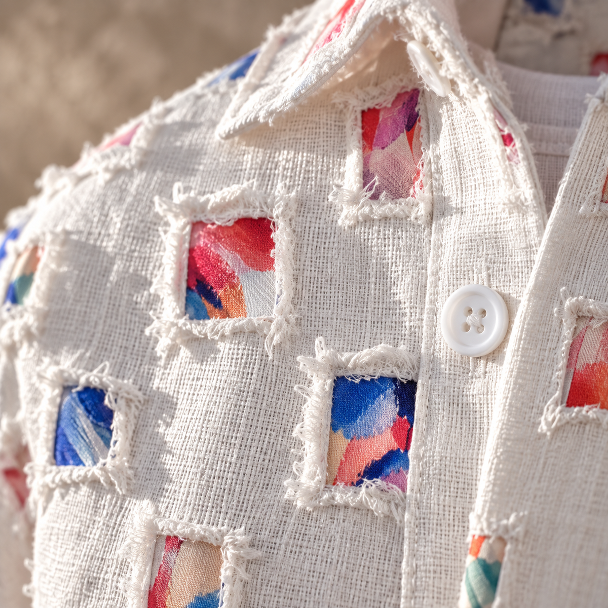 Tamsin | Frayed Mosaic Blouse